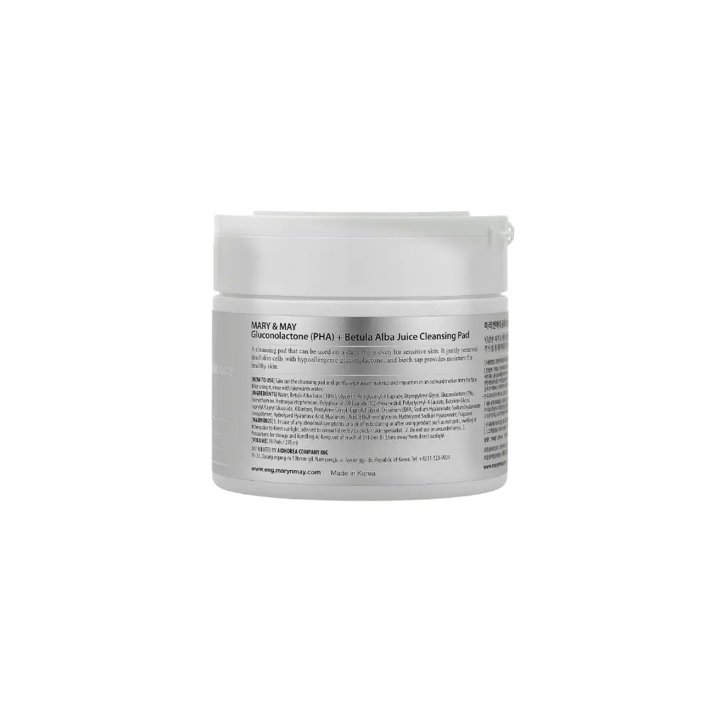 Mary & May - Gluconolactona (PHA) + Zumo de Betula Alba (70 Almohadillas) - Skin Shine