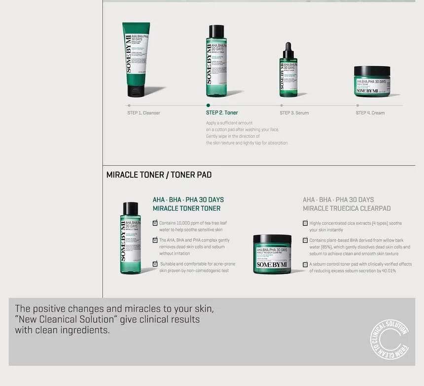 SOME BY MI - Tónico AHA, BHA, PHA 30 Days Miracle Toner - Skin Shine